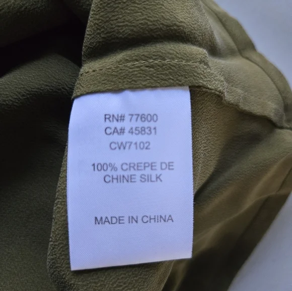 CHASER SHORT SLEEVE VNECK BLOUSE, XSMALL, OLIVE GREEN - Picture 4 of 4